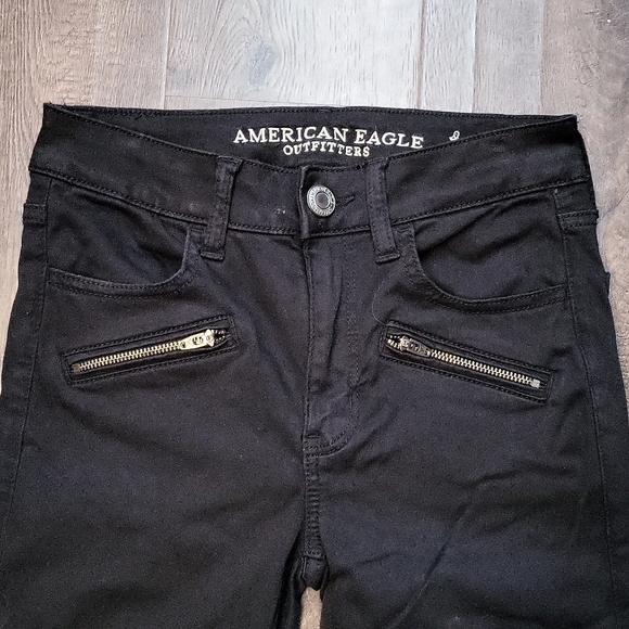 American Eagle Super Super Stretch X Hi-Rise Jegging Biker Jean - Picture 3 of 9